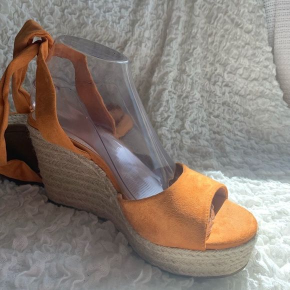 Orange Wedge Sandals - Picture 6 of 13